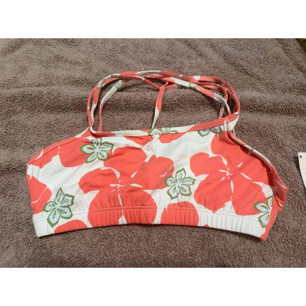 Carve Designs Womens Small Coral Floral Bikini Top Strappy Racerback Swimwear